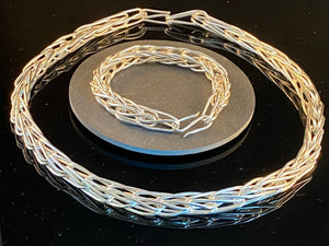 Handgjort foxtailhalsband i silver