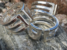 Tredelad ring i silver